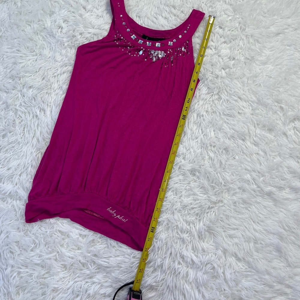 y2k baby phat hot pink rhinestone tank top medium - Picture 6 of 7